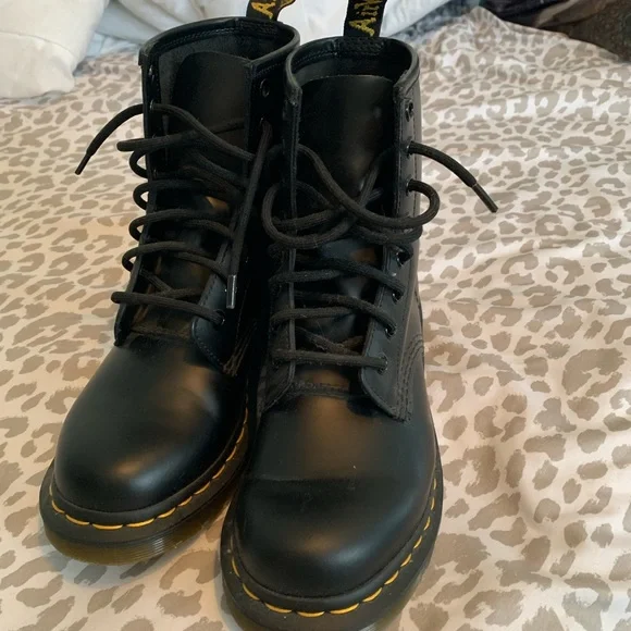 Black Leather Doc Marten boots. Size 12, worn once Dr. Martens 1460 Black Leather Boots, US 5 Punk, rugged  main image 2